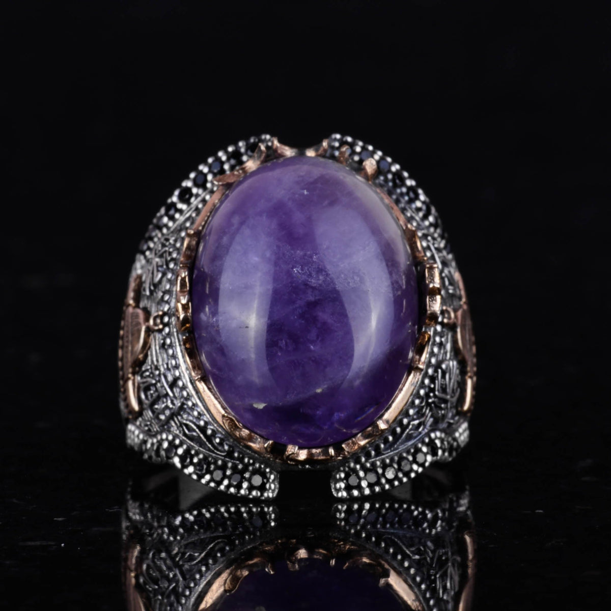Natural Amethyst Stone Ring (Model-4) — 3
