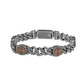 925 Sterling Silver Men's Bracelet, Vintage Lace Design, Handmade Chain Bracelet
