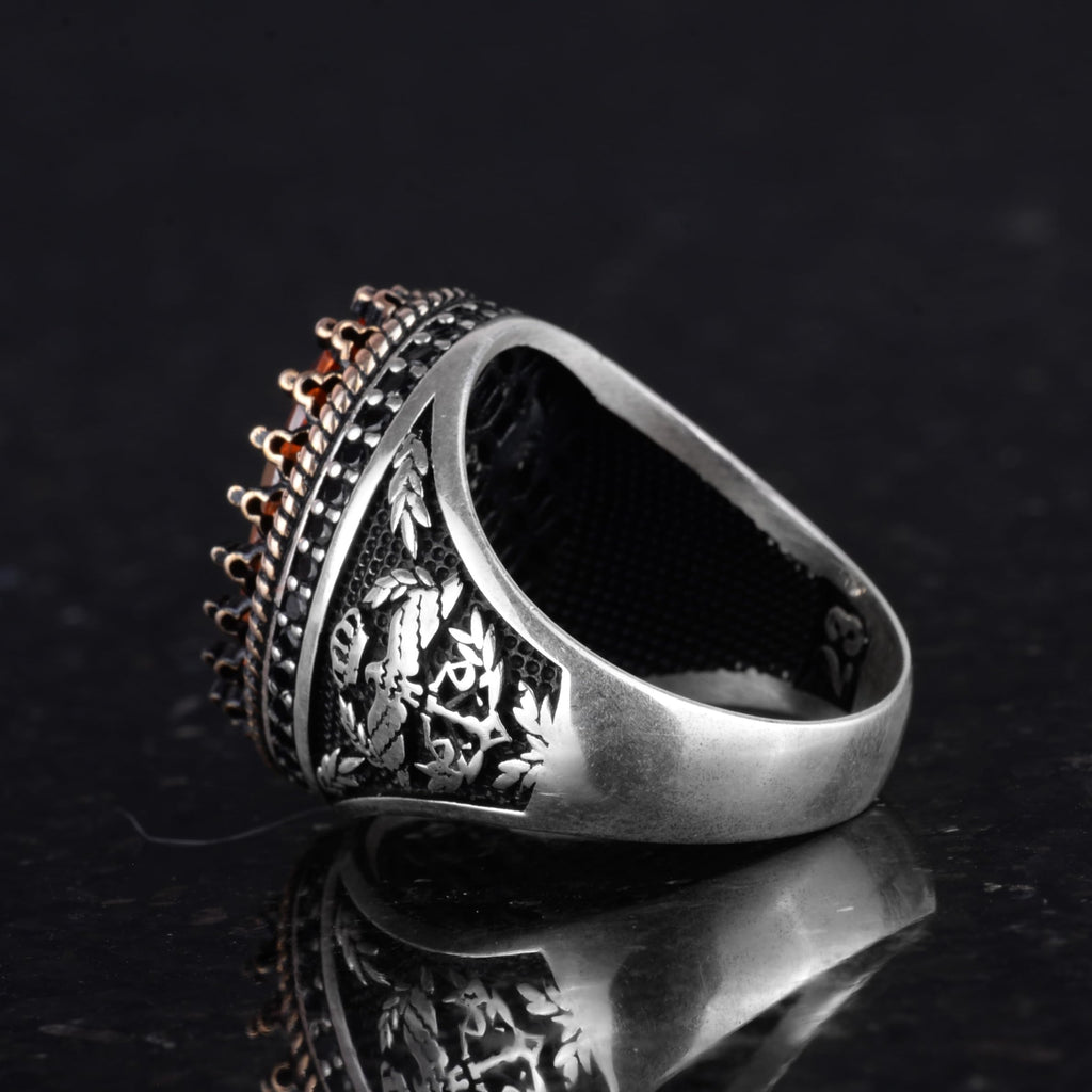 925 Sterling Silver Ring, Artificial Stone Ring, Eagle Symbol Ring, Handmade Ring (Artificial Sultanite) — 7