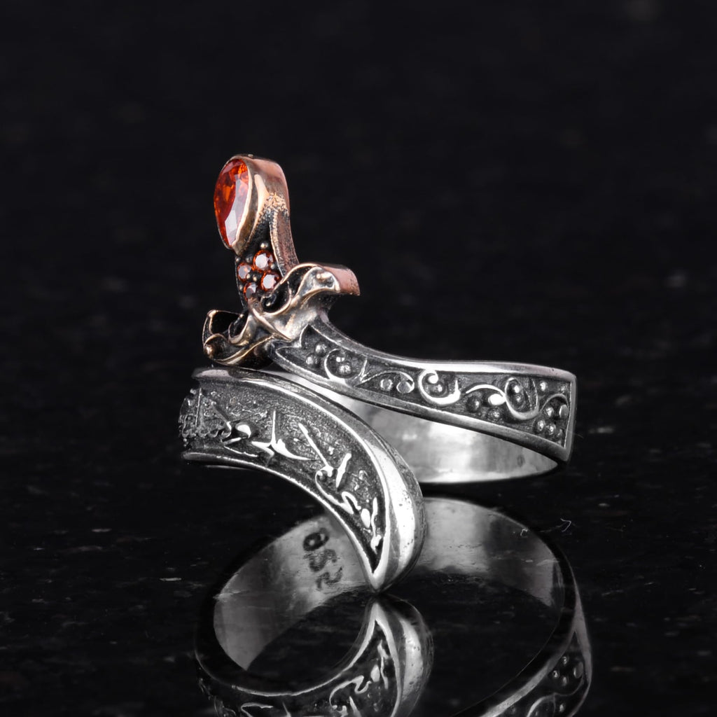 925 Sterling Silver Men's Ring - Zulfikar Sword Design — 4