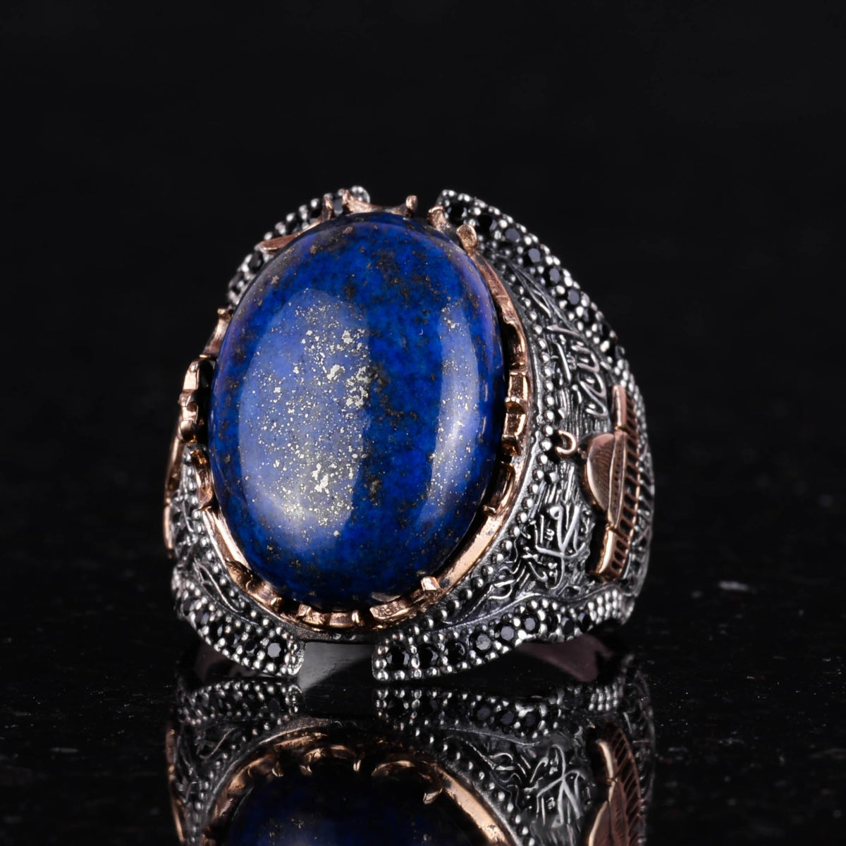 Handmade Lapis Lazuli Stone Mosque Design Silver Ring, 925 Sterling Solid Silver - Wisdom and Truth — 5