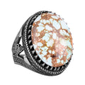 Natural Arizona Turquoise Stone Ring, Ottoman Ring, 925 Sterling Silver