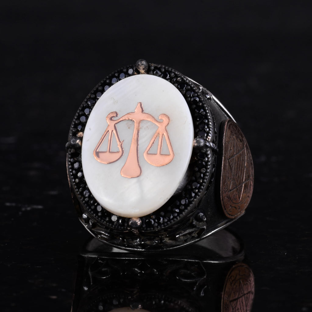Patterned Handmade Ring - 925 Sterling Silver Men's Ring (Model-3) — 6