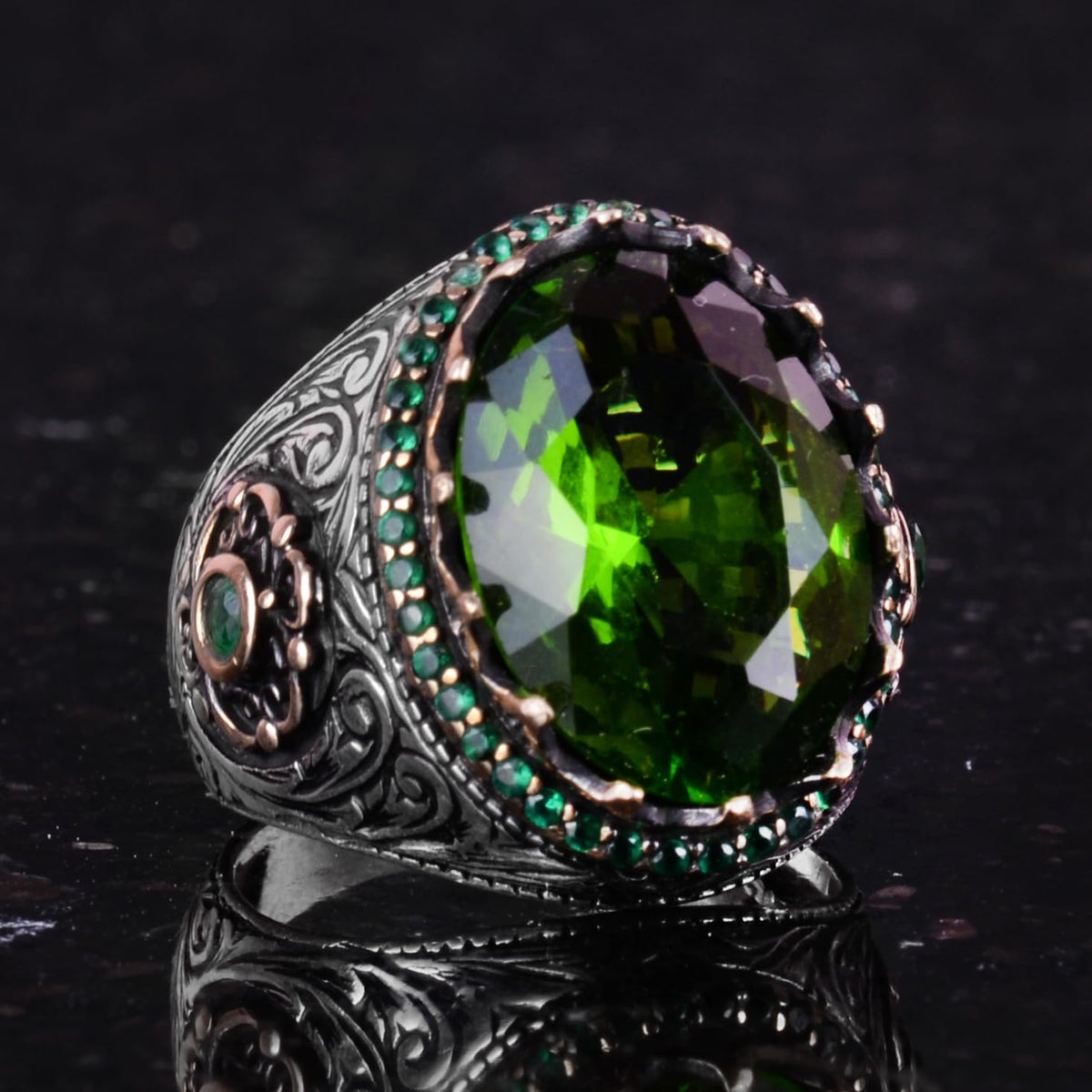 Artificial Stone Ring - 925 Sterling Silver Handmade Ring - Colorless Stone Ring — 5