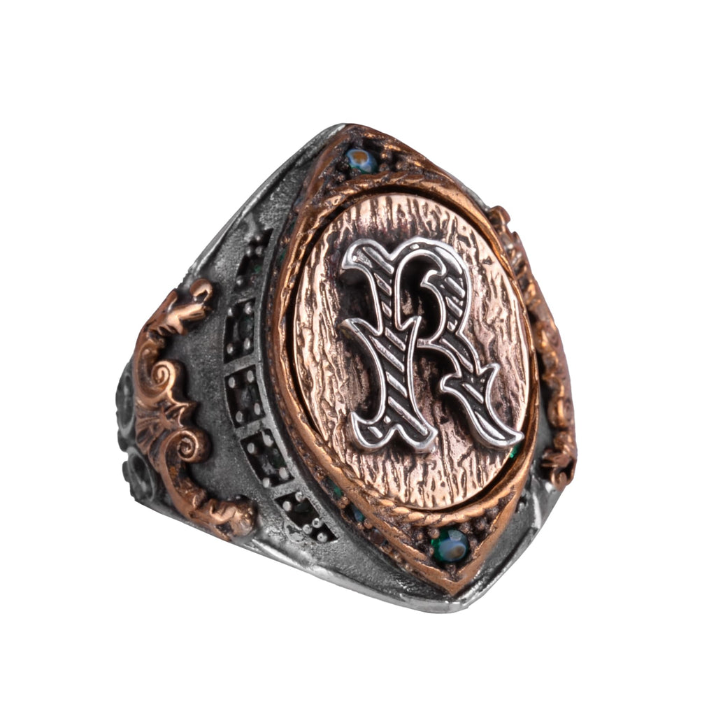 925 Sterling Silver Monogram Ring