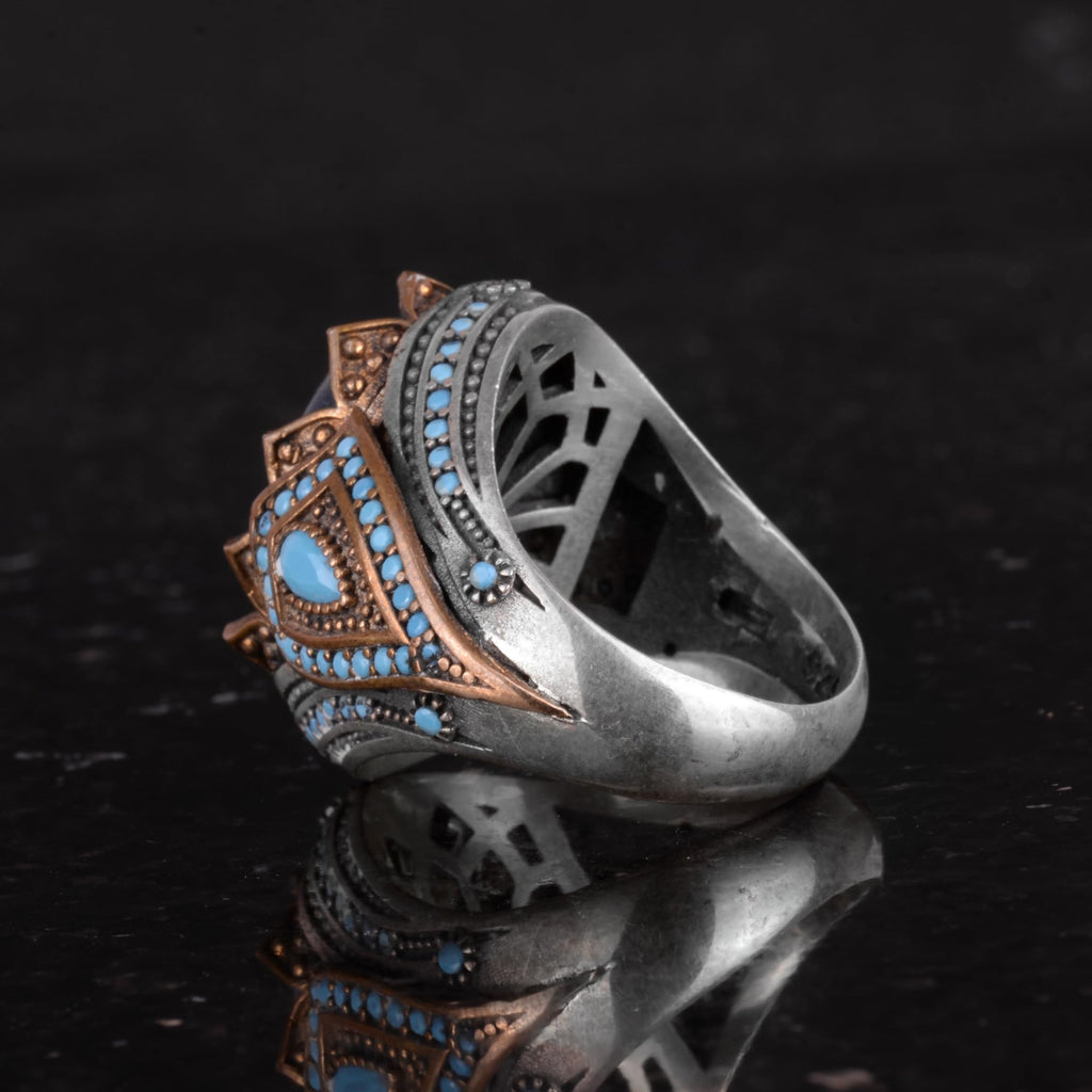 Natural Stone Ring - Handcrafted 925 Sterling Silver Ring (Kyanite) — 7
