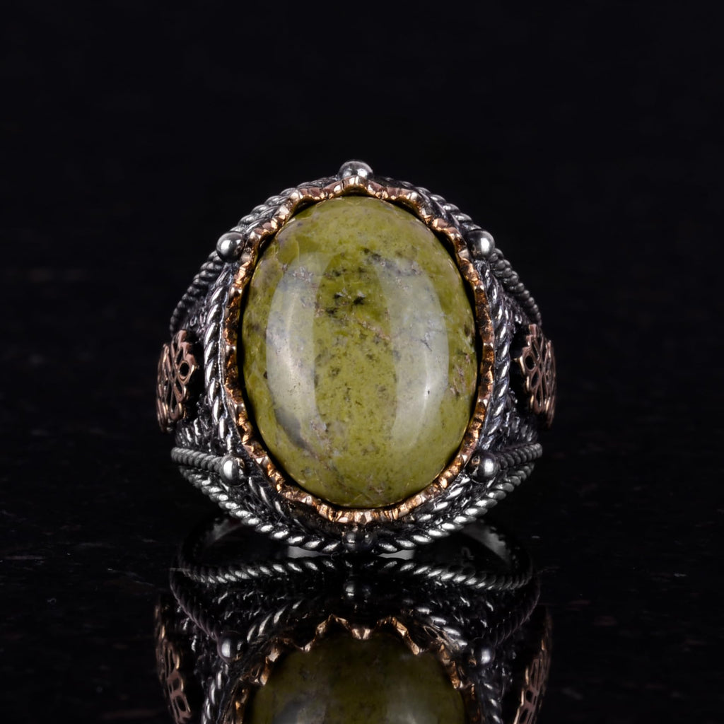 Natural Unakite Stone Ring — 5