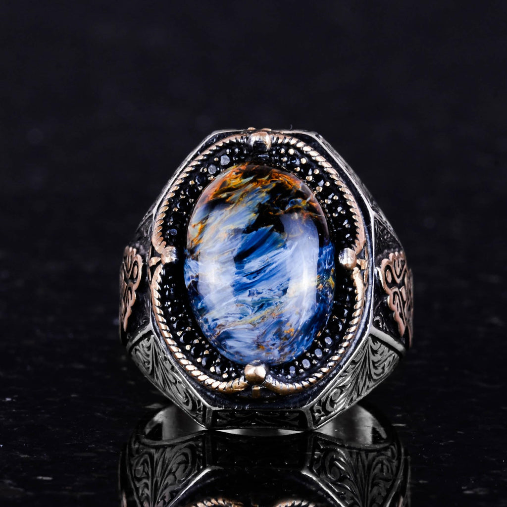 Natural Pietersite Stone Ring - 925 Sterling Silver Ring (Model-2) — 4