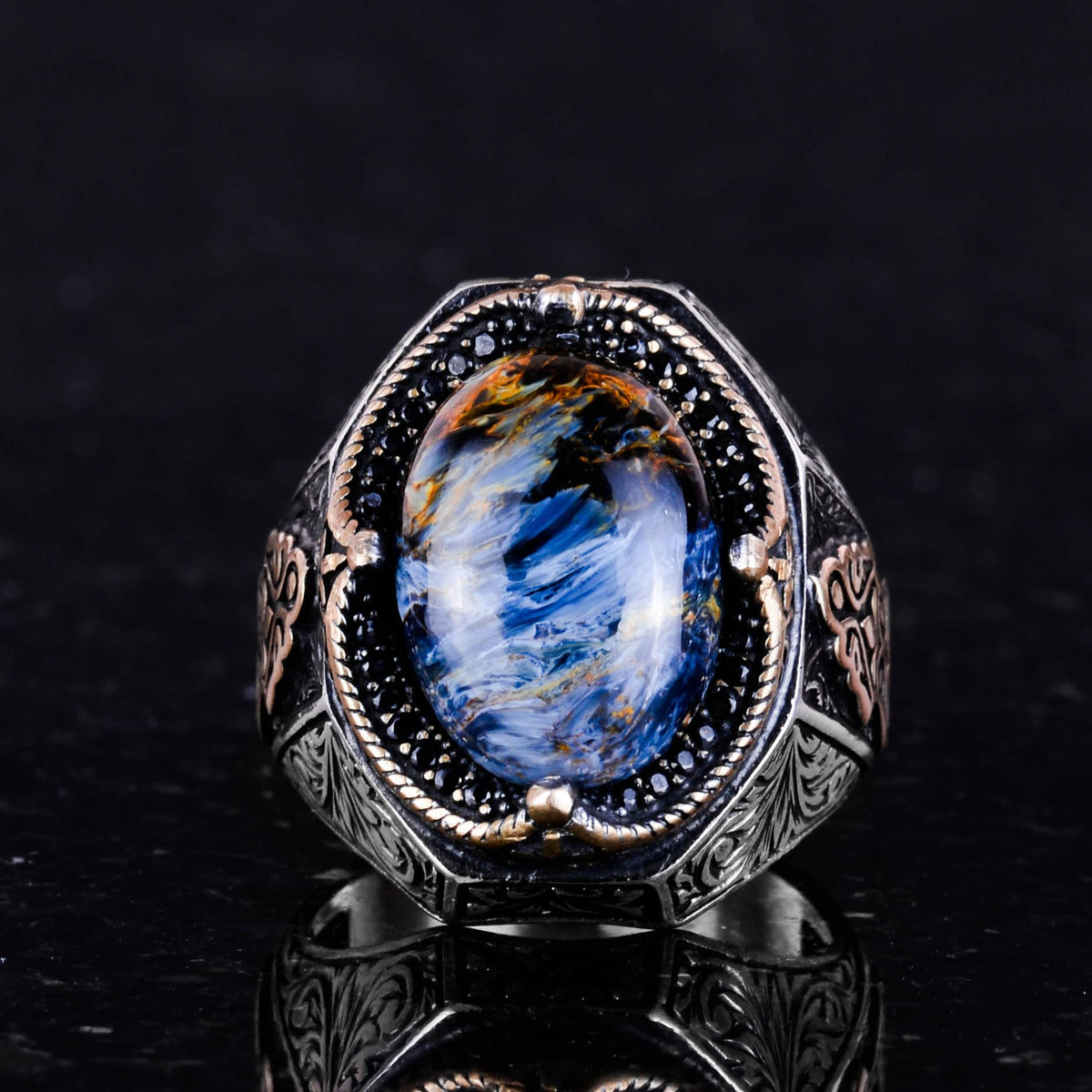 Natural Pietersite Stone Ring - 925 Sterling Silver Ring (Model-2) — 4