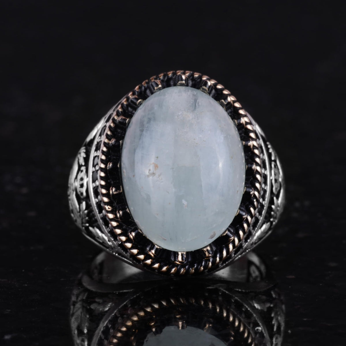 Natural Stone Ring - Handmade Hawk Ring - 925 Sterling Silver Ring — 4