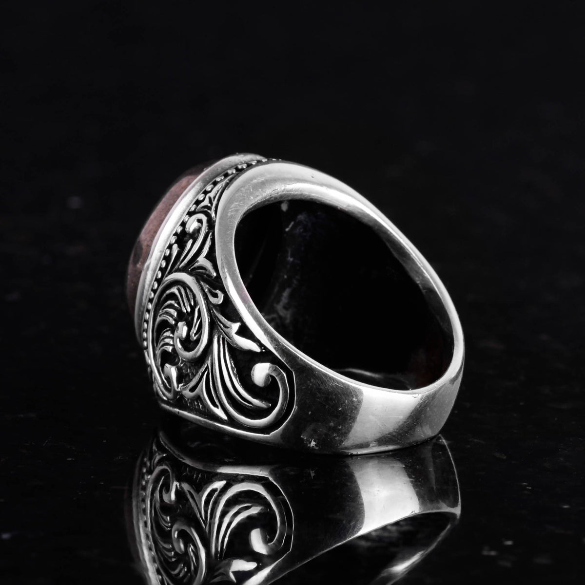 925 Sterling Silver Men's Ring, Handmade Natural Pyrite Stone Ring - Prosperity Design — 7