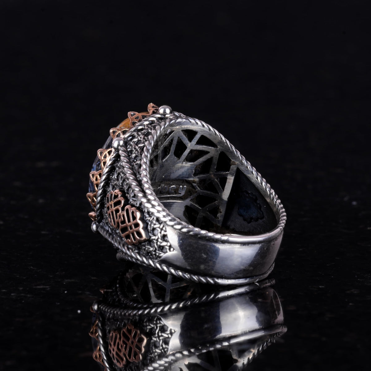 Pietersite Natural Stone Ring, 925 Sterling Silver Ring — 5