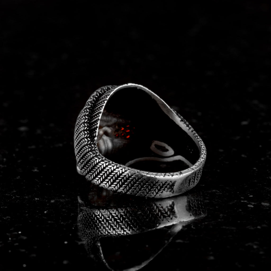 Hatted Skull Silver Biker Ring, Gothic Skull, 925 Sterling Silver Ring — 6