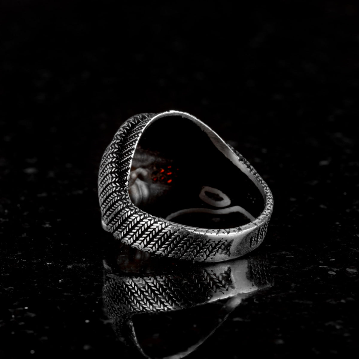 Hatted Skull Silver Biker Ring, Gothic Skull, 925 Sterling Silver Ring — 6