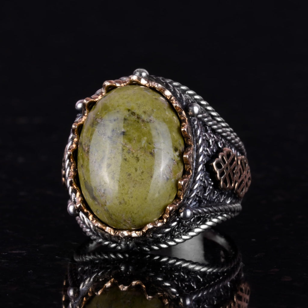 Natural Unakite Stone Ring — 2