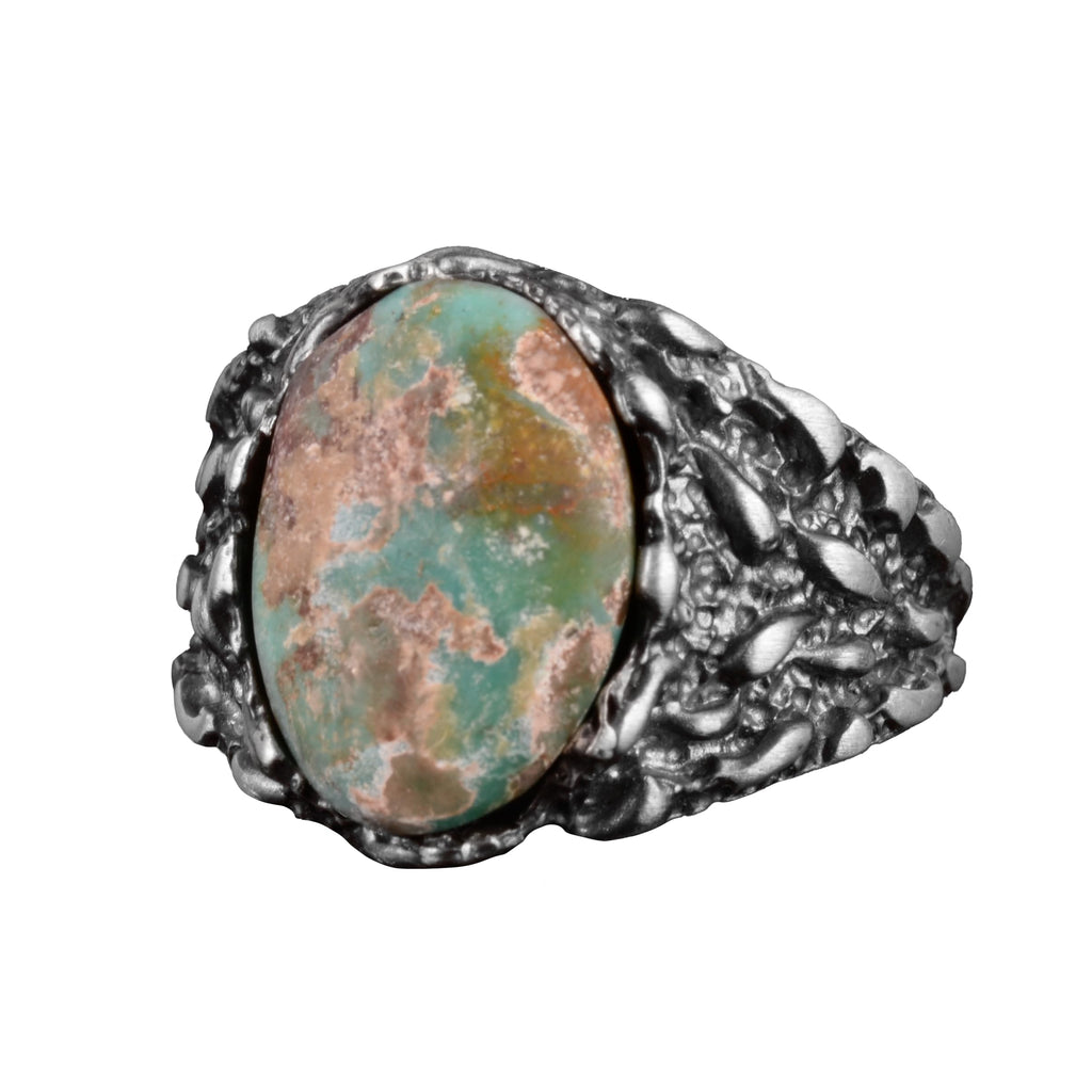 Natural Arizona Turquoise Stone Ring - 925 Sterling Silver Minimalist Ring (Model-5)