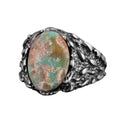 Natural Arizona Turquoise Stone Ring - 925 Sterling Silver Minimalist Ring (Model-5)