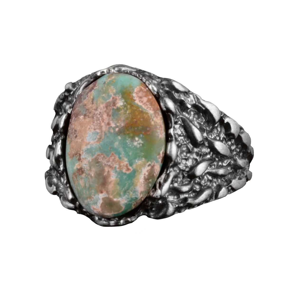 Natural Arizona Turquoise Stone Ring - 925 Sterling Silver Minimalist Ring (Model-5)