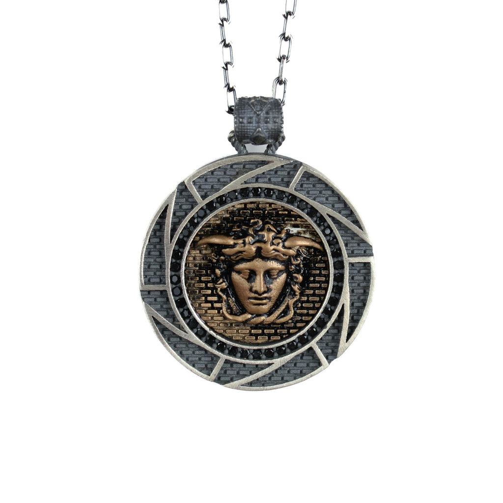925 Sterling Silver Men's Necklace - Animal Themed, Gothic Themed Jewelry (Medus