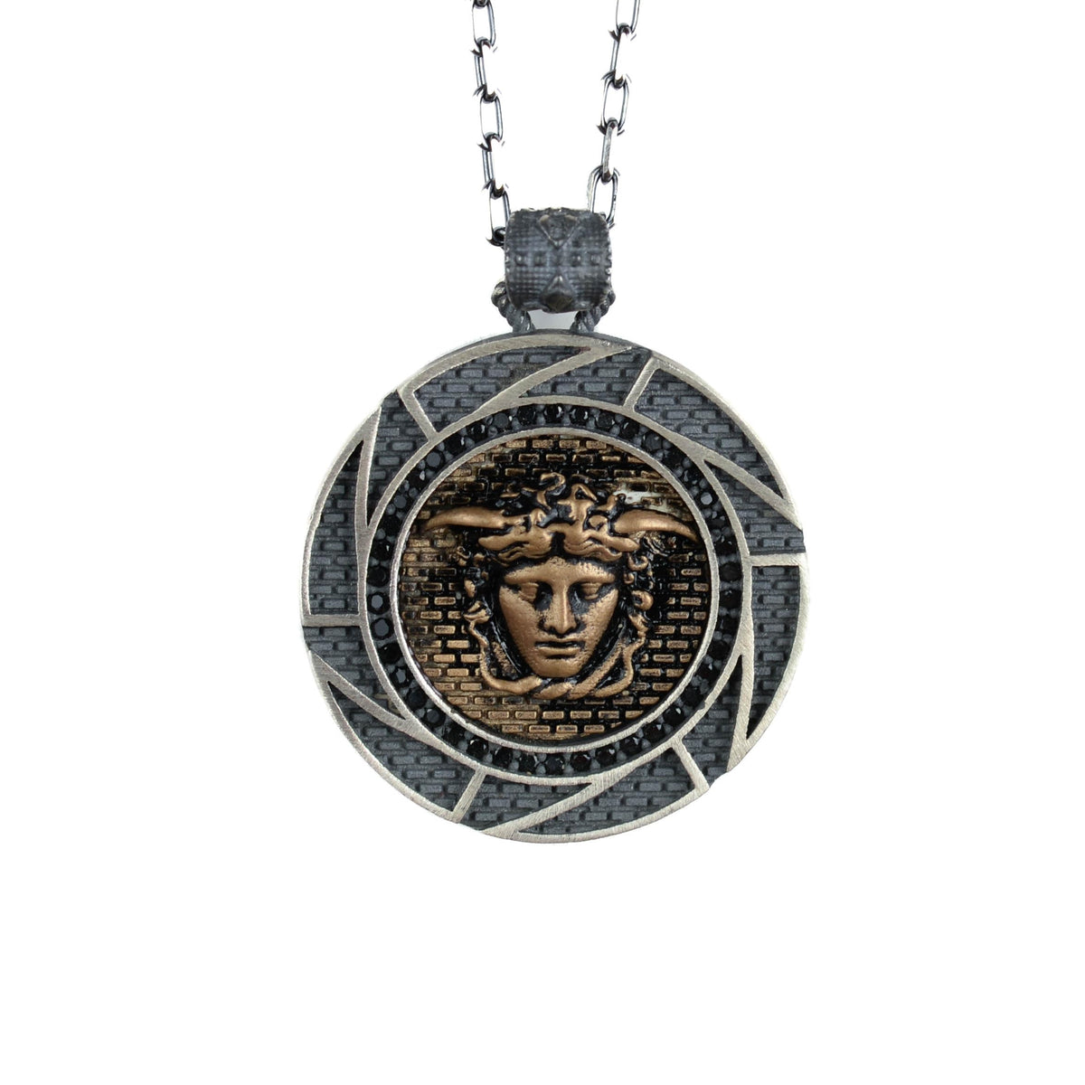 925 Sterling Silver Men's Necklace - Animal Themed, Gothic Themed Jewelry (Medus