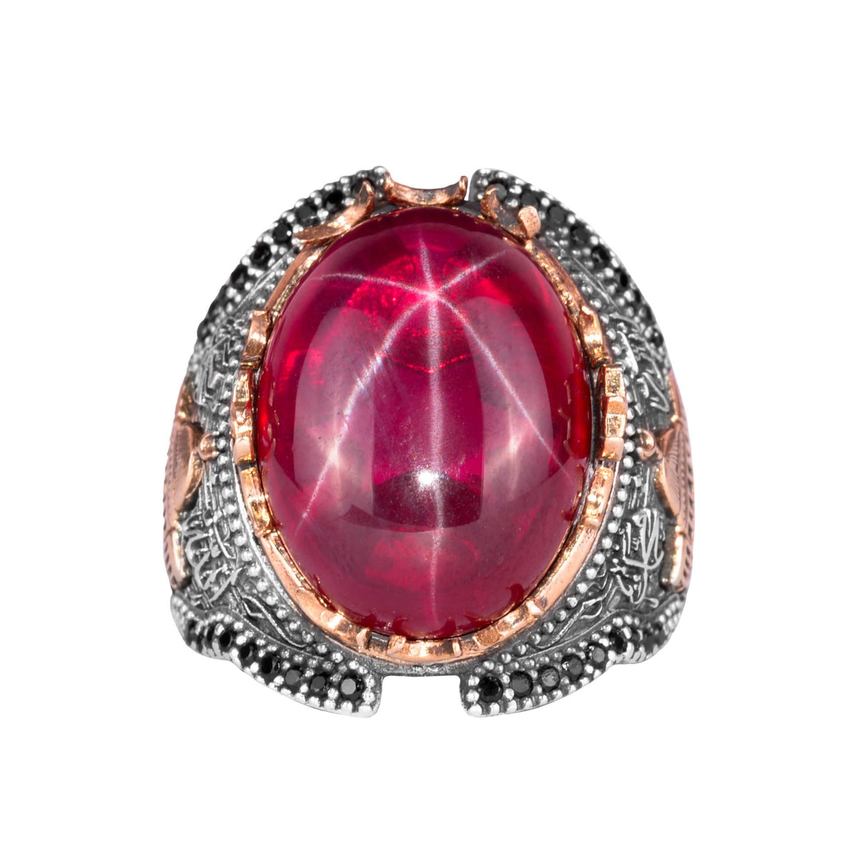 Islamic Star Ruby Stone Ring