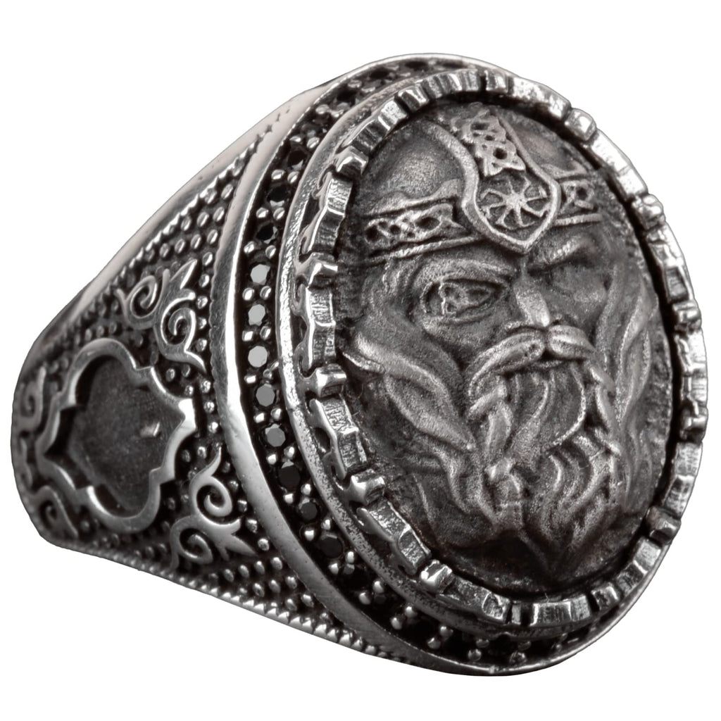 925 Sterling Silver Men's Viking Warrior Ring - Bold and Historical Design, Suitable for Daily Wear and Special Occasions
