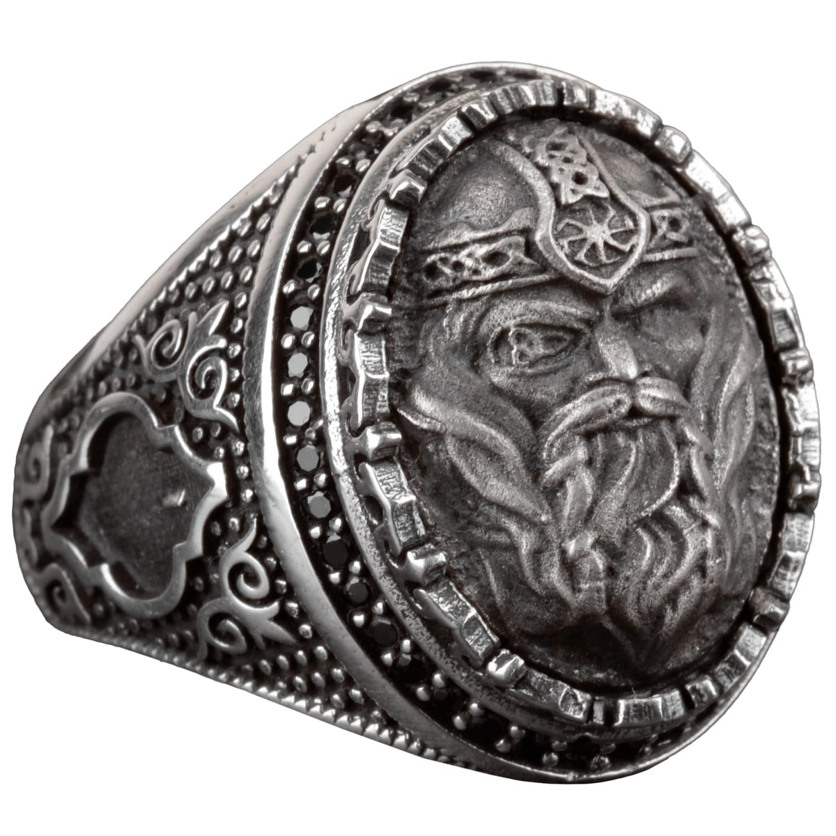 925 Sterling Silver Men's Viking Warrior Ring - Bold and Historical Design, Suitable for Daily Wear and Special Occasions