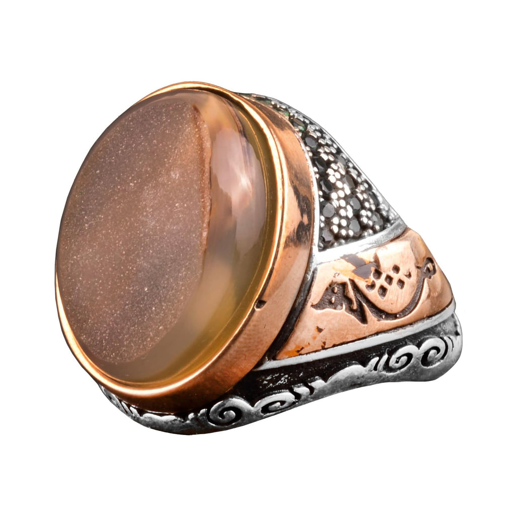 Natural Druzy Quartz Stone Ring