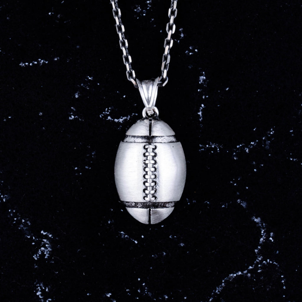 KAMBO 925 Sterling Silver American Football Necklace - Handmade Sports Jewelry for Football Fans — 4