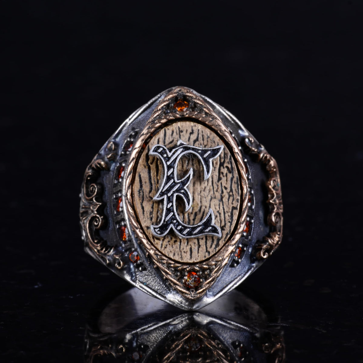 925 Sterling Silver Monogram Ring (Model-2) — 2