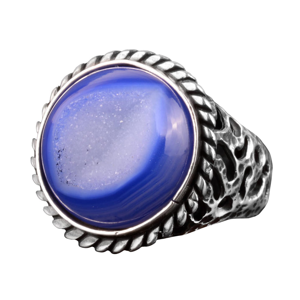925 Sterling Silver Ring with Natural Druzy Quartz Stone (Model-2)