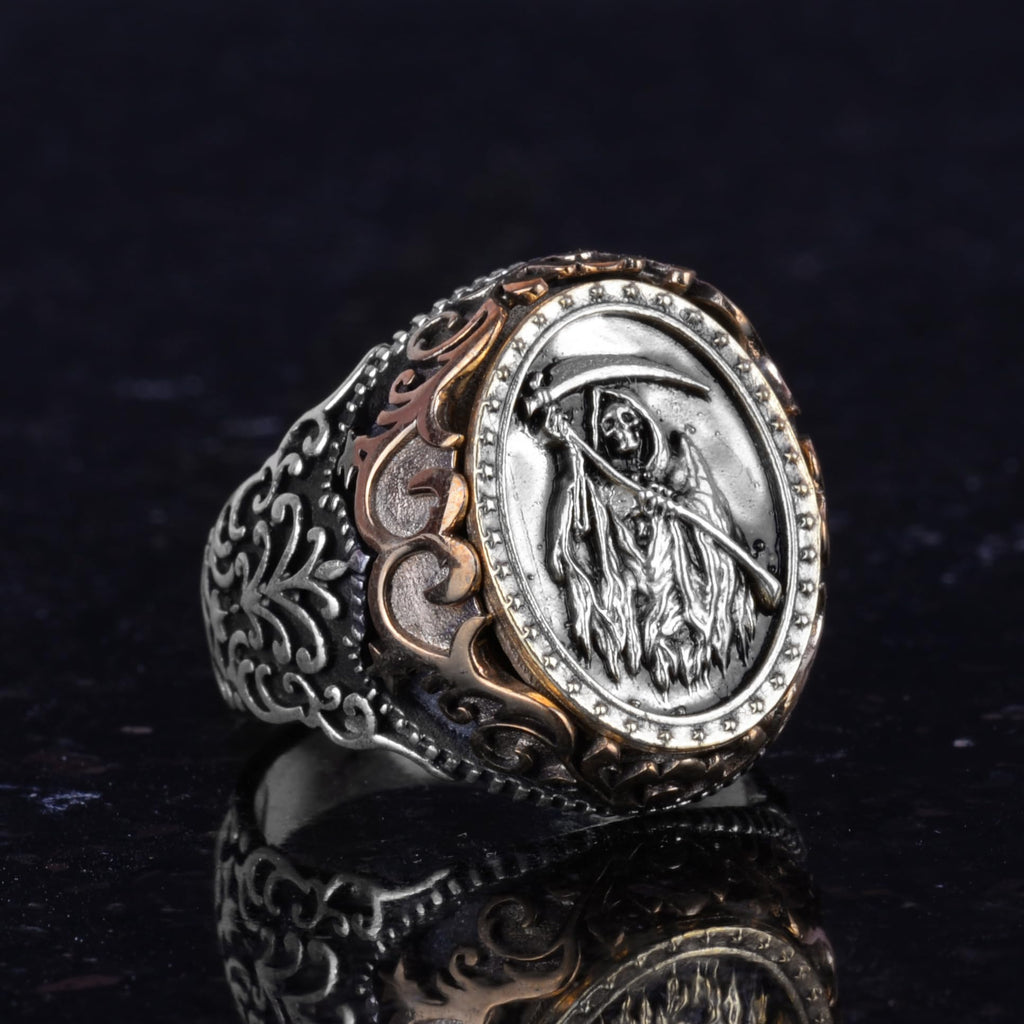Death Angel Designed Men's Ring - Skull Ring - 925 Sterling Silver Men's Ring — 5