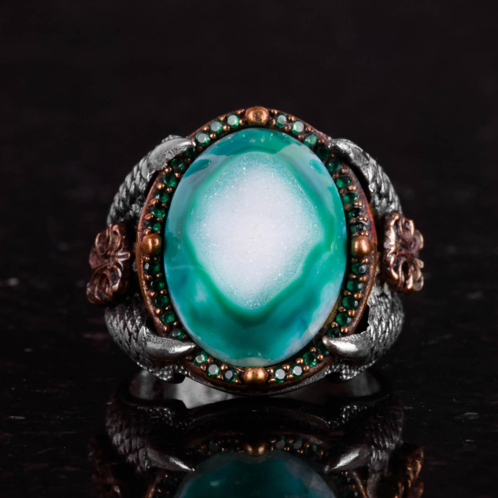 Druzy Quartz Stone Ring, 925 Sterling Silver Ring — 4