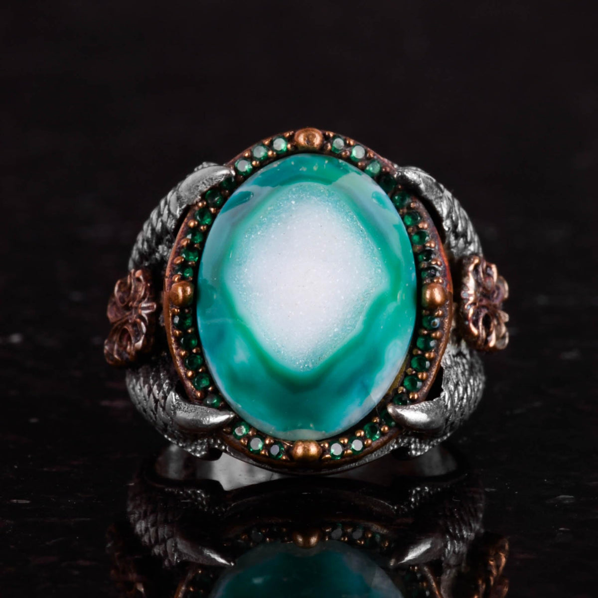 Druzy Quartz Stone Ring, 925 Sterling Silver Ring — 4