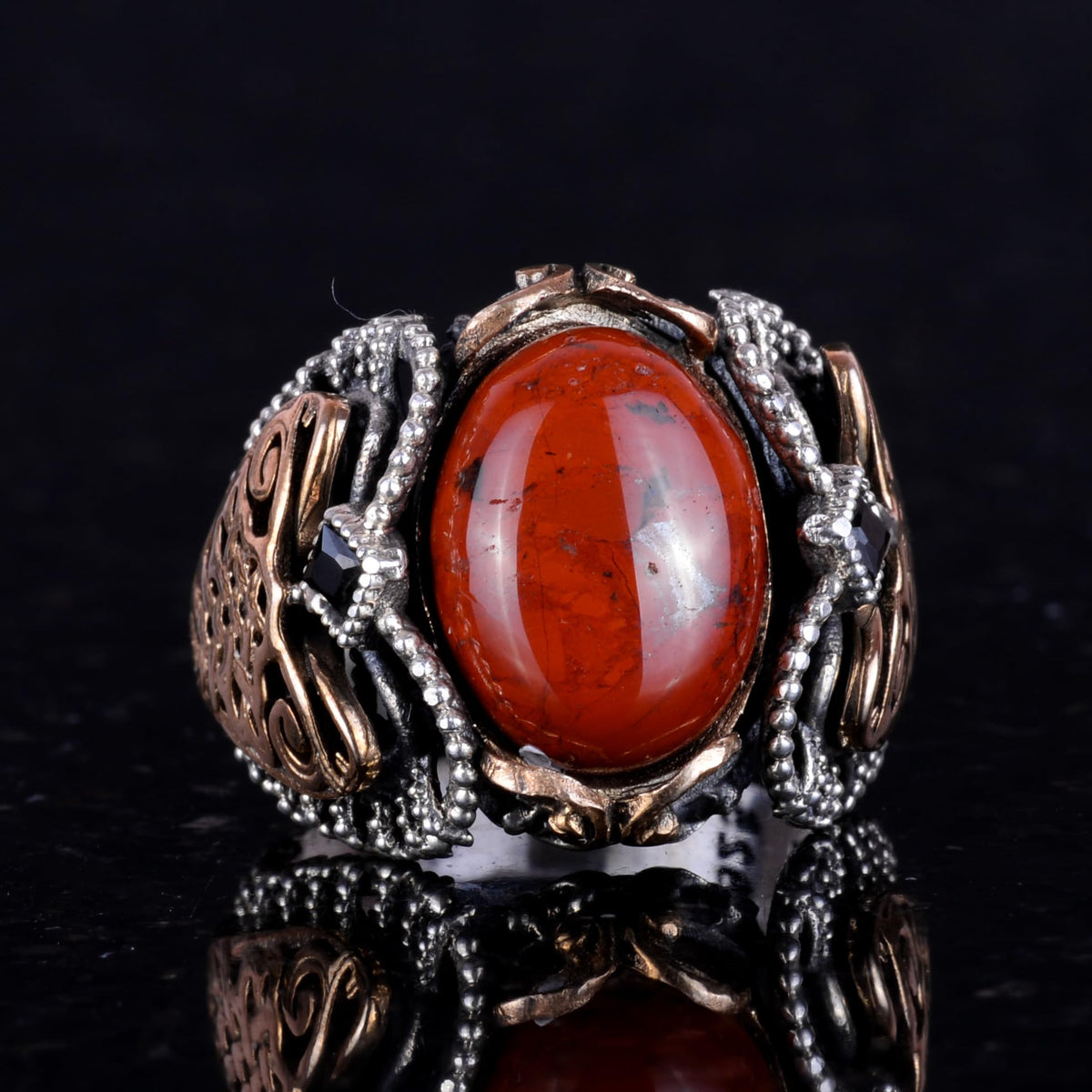 Natural Red Blood Stone Ring — 2