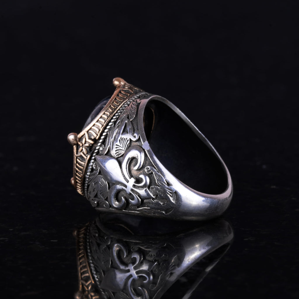 925 Sterling Silver Handcrafted Men's Ring - Available with Different Natural Stones (Green Eye) — 6