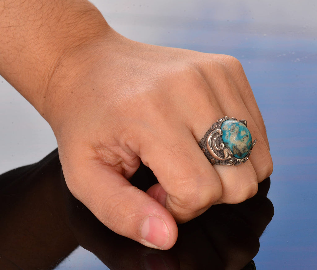 Real Arizona Turquoise Stone Ring — 6