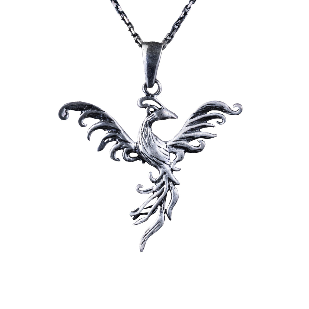 925 Sterling Silver Phoenix Pendant - Handmade Symbol of Rebirth and Transformation
