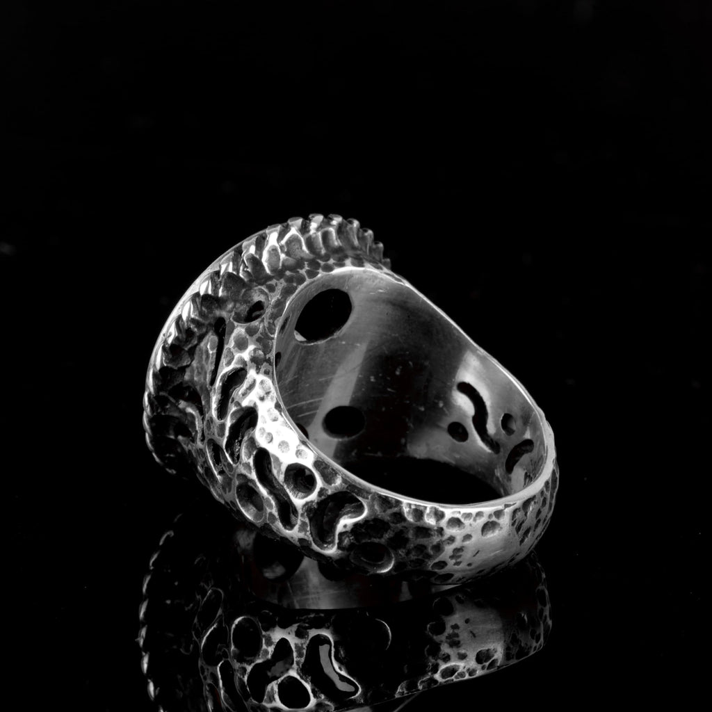 Natural Tiger's Eye Stone Ring, 925 Sterling Silver Men's Ring — 6