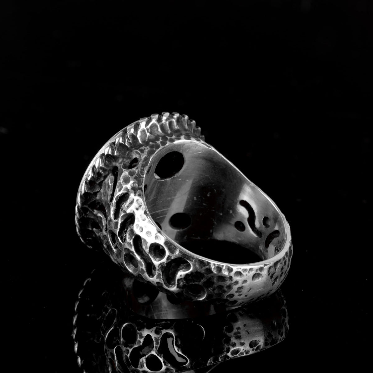 Natural Tiger's Eye Stone Ring, 925 Sterling Silver Men's Ring — 6