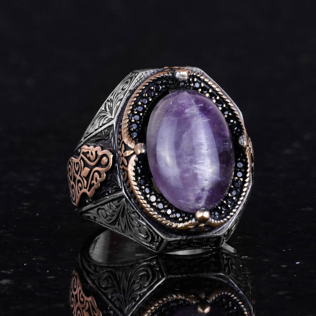 Handcrafted Amethyst Gemstone Ring — 6