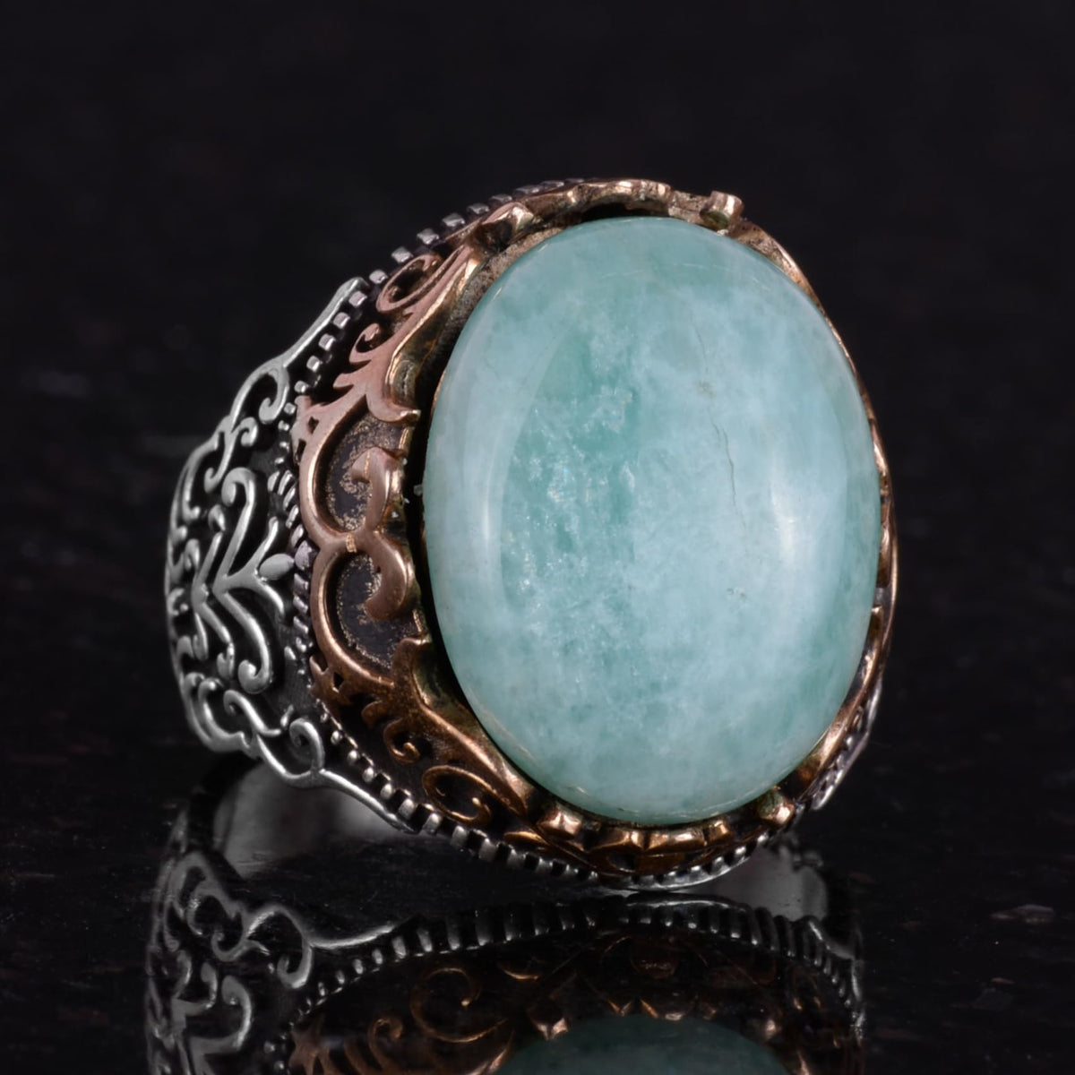 Natural Stone Handmade Ring - 925 Sterling Silver Ring — 5