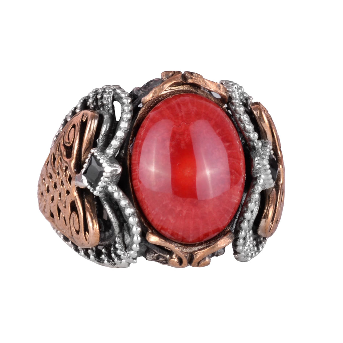 Natural Coral Stone Ring
