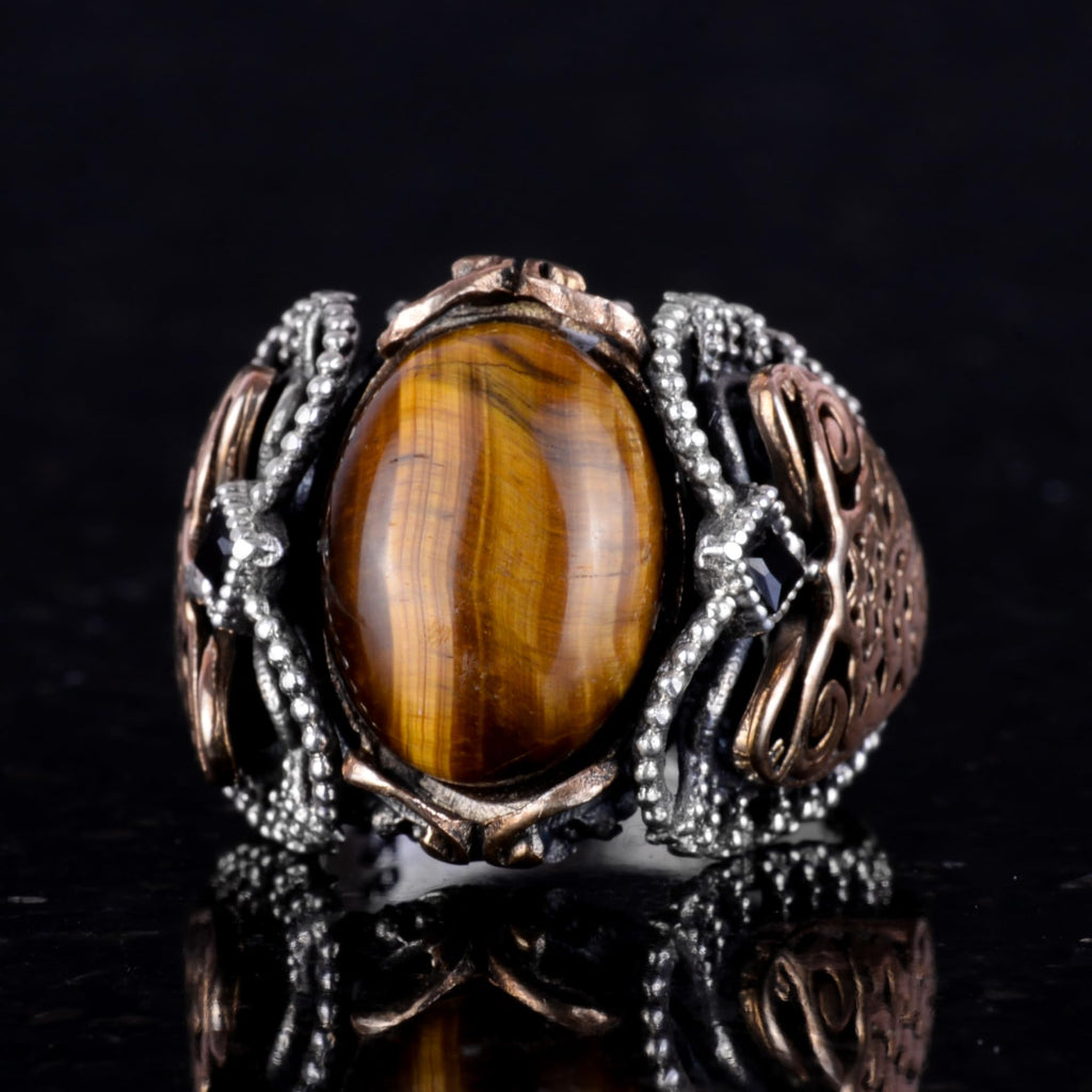 Natural Tiger's Eye Stone Ring — 6