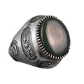 Natural Blood Stone Ring - Handmade Islamic Ring - 925 Sterling Silver