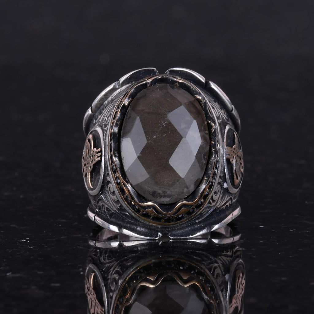 Natural Smoky Quartz Stone Ring, 925 Sterling Silver Ring — 3