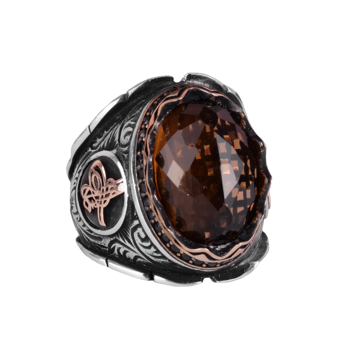 925 Sterling Silver Ring, Smoky Quartz Stone Ring