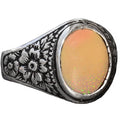 Real Natural Opal Stone Men's Ring - Handmade 925 Sterling Silver