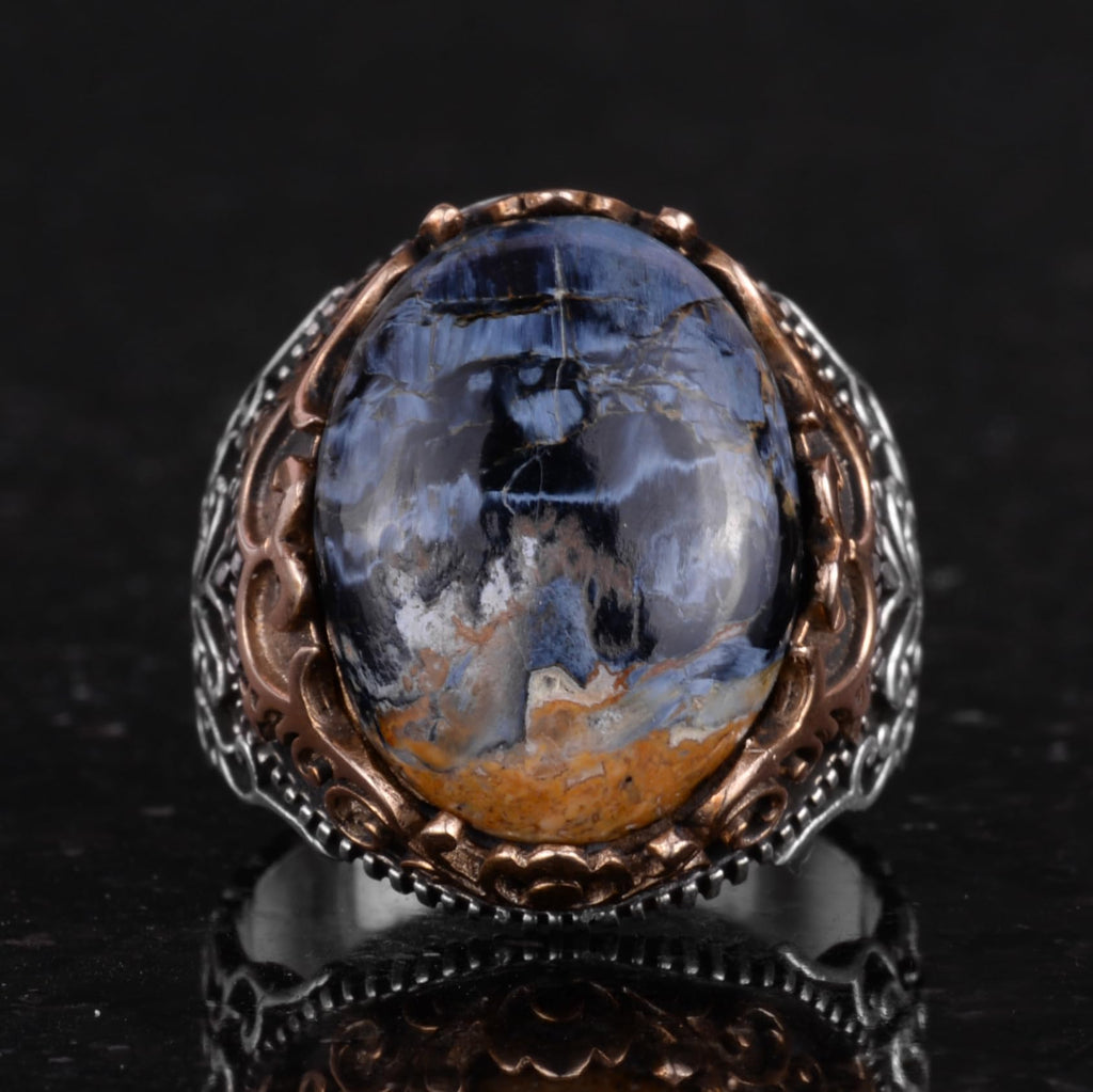 Natural Pietersite Stone Handmade Ring - 925 Sterling Silver — 4