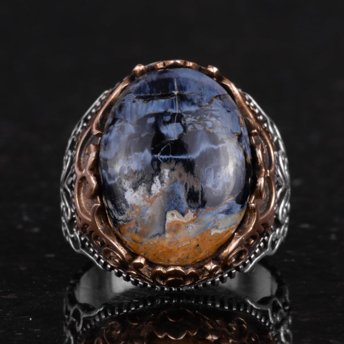 Natural Pietersite Stone Handmade Ring - 925 Sterling Silver — 4